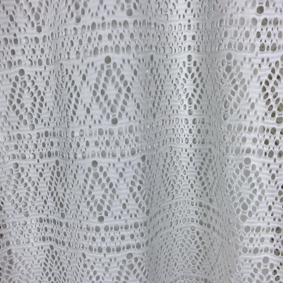 Express Laser Cut Mesh Dress Size Medium White - Picture 3 of 8